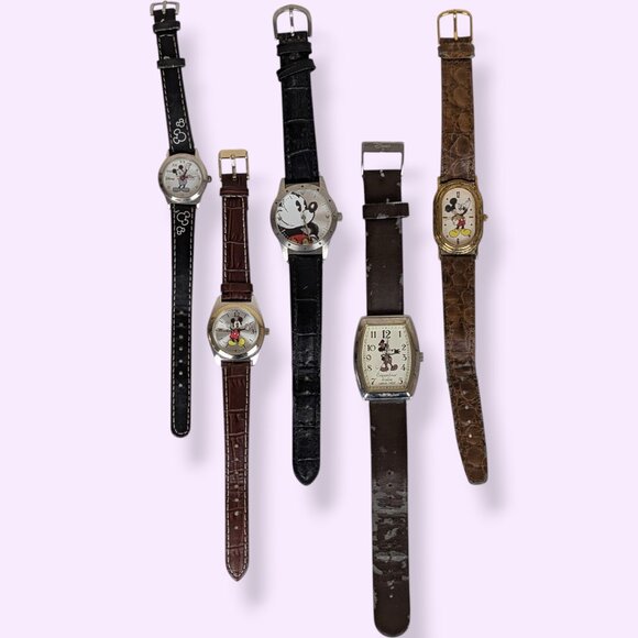 Set of 5 Mickey Mouse Disney Watches - As Is - Picture 1 of 7